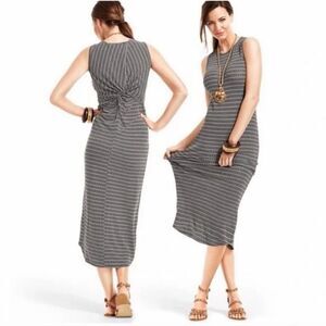 Cabi Women's Size M Black and White Twist Back Maxi Dress Style #313 Jersey Knit